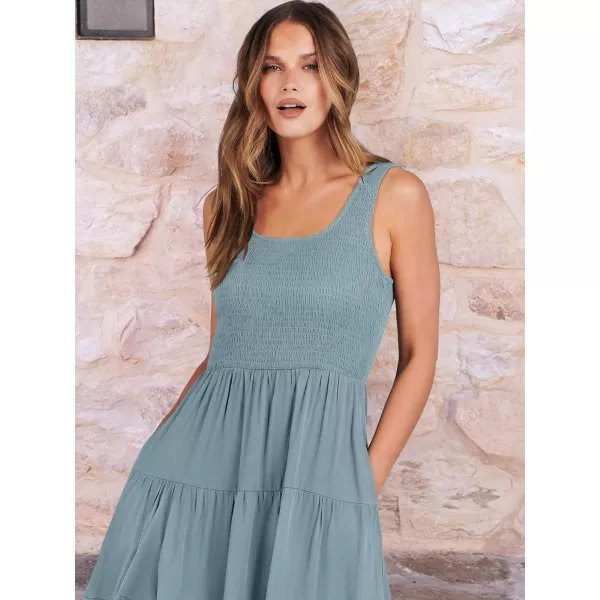 imageANRABESS Womens Summer Casual Dresses Boho Sleeveless Smocked Ruffle Tiered Swing A Line Midi Beach Dress with PocketsLake