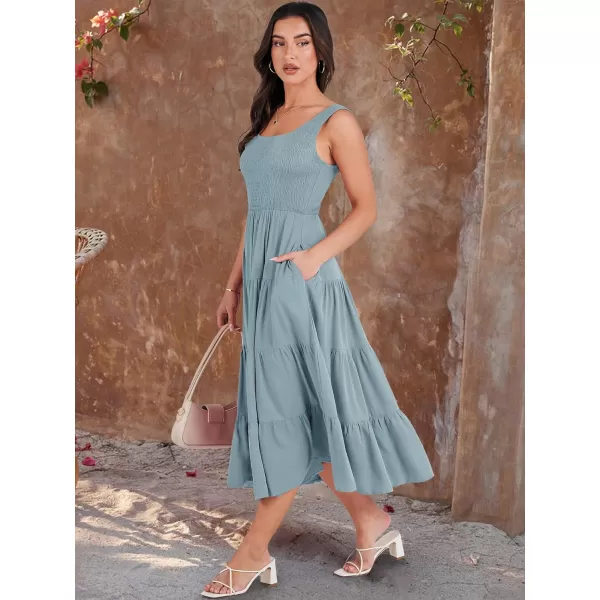 imageANRABESS Womens Summer Casual Dresses Boho Sleeveless Smocked Ruffle Tiered Swing A Line Midi Beach Dress with PocketsLake
