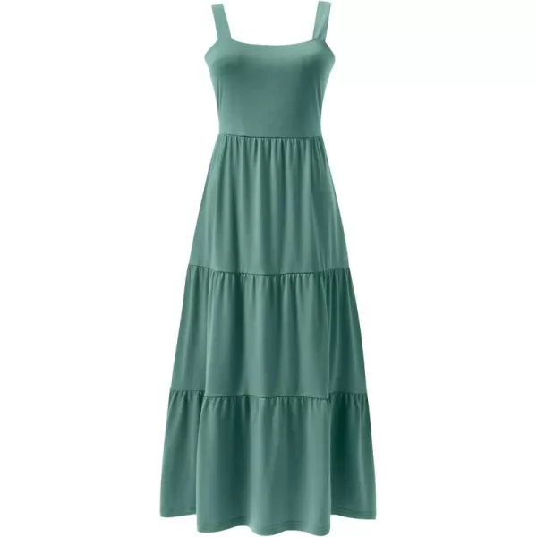 imageANRABESS Womens Summer Casual Long Maxi Beach Vacation Dresses Sleeveless Square Neck Flowy Tiered Sun Dress with PocketsGrass