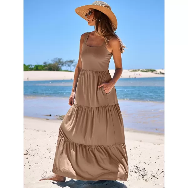 imageANRABESS Womens Summer Casual Long Maxi Beach Vacation Dresses Sleeveless Square Neck Flowy Tiered Sun Dress with PocketsKhahi