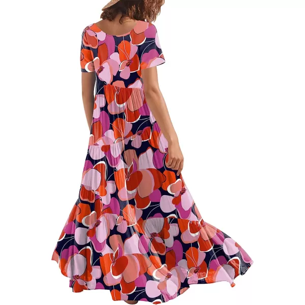 imageANRABESS Womens Summer Casual Loose Maxi Dress Short Sleeve Crewneck Asymmetric Tiered Beach Long DressesPrint Floral 1