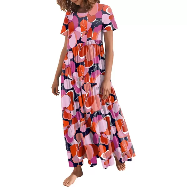 imageANRABESS Womens Summer Casual Loose Maxi Dress Short Sleeve Crewneck Asymmetric Tiered Beach Long DressesPrint Floral 1