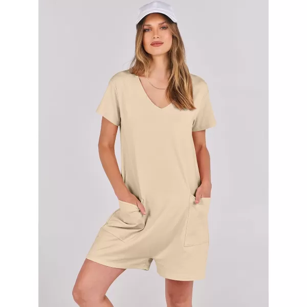 imageANRABESS Womens Summer Casual Loose Short Sleeve V Neck Rompers One Piece Rompers Jumpsuit Outfits with PocketsKhaki