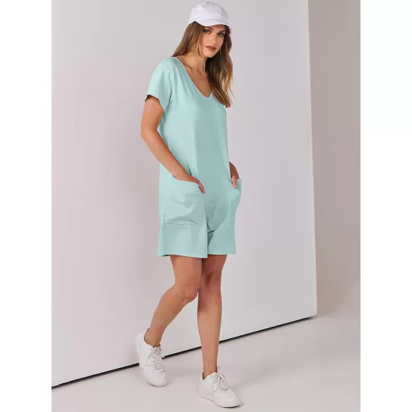 imageANRABESS Womens Summer Casual Loose Short Sleeve V Neck Rompers One Piece Rompers Jumpsuit Outfits with PocketsMint Green