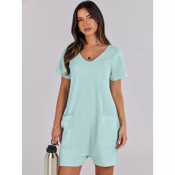 imageANRABESS Womens Summer Casual Loose Short Sleeve V Neck Rompers One Piece Rompers Jumpsuit Outfits with PocketsMint Green