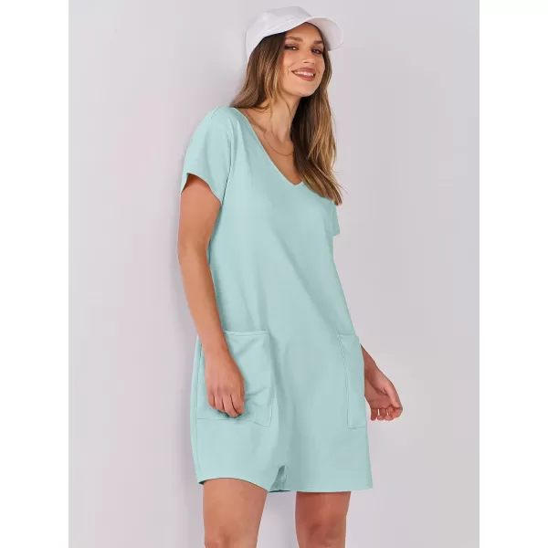 imageANRABESS Womens Summer Casual Loose Short Sleeve V Neck Rompers One Piece Rompers Jumpsuit Outfits with PocketsMint Green