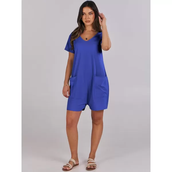 imageANRABESS Womens Summer Casual Loose Short Sleeve V Neck Rompers One Piece Rompers Jumpsuit Outfits with PocketsRoyal Blue