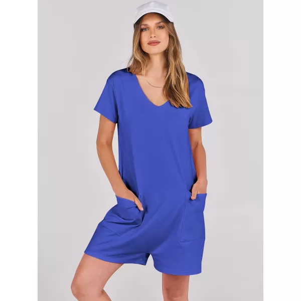 imageANRABESS Womens Summer Casual Loose Short Sleeve V Neck Rompers One Piece Rompers Jumpsuit Outfits with PocketsRoyal Blue