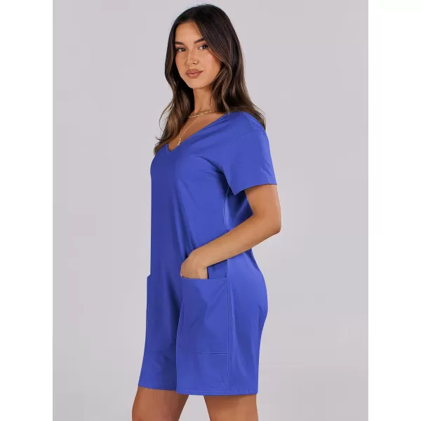 imageANRABESS Womens Summer Casual Loose Short Sleeve V Neck Rompers One Piece Rompers Jumpsuit Outfits with PocketsRoyal Blue