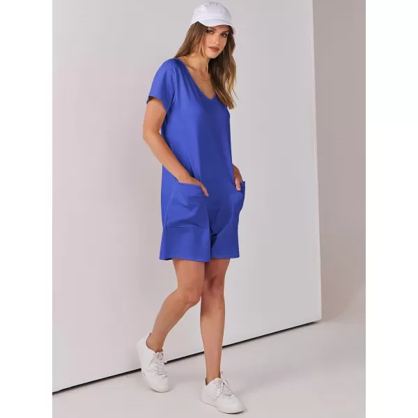 imageANRABESS Womens Summer Casual Loose Short Sleeve V Neck Rompers One Piece Rompers Jumpsuit Outfits with PocketsRoyal Blue