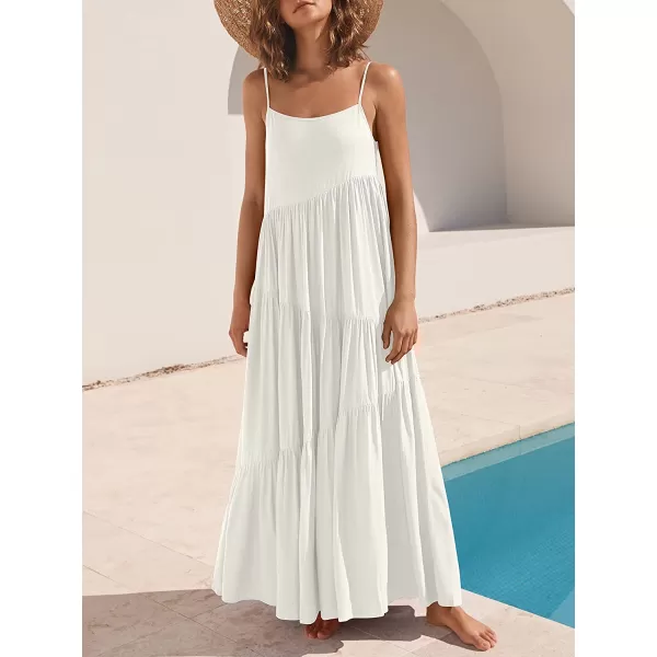 imageANRABESS Womens Summer Casual Loose Sleeveless Spaghetti Strap Asymmetric Tiered Beach Maxi Long DressBeige