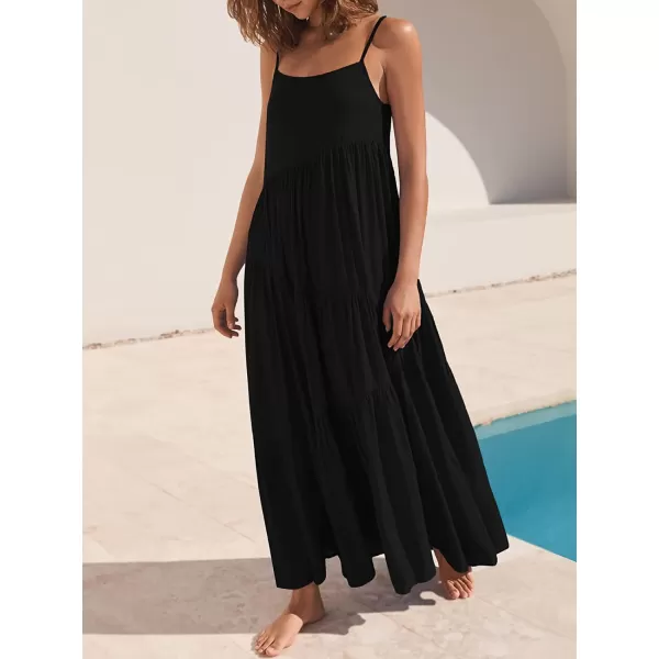 imageANRABESS Womens Summer Casual Loose Sleeveless Spaghetti Strap Asymmetric Tiered Beach Maxi Long DressBlack