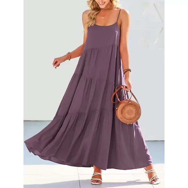 imageANRABESS Womens Summer Casual Loose Sleeveless Spaghetti Strap Asymmetric Tiered Beach Maxi Long DressDark Purple