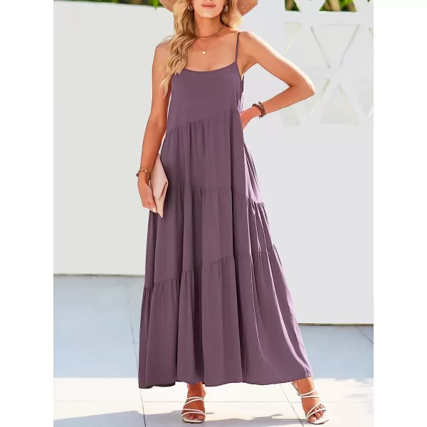 imageANRABESS Womens Summer Casual Loose Sleeveless Spaghetti Strap Asymmetric Tiered Beach Maxi Long DressDark Purple