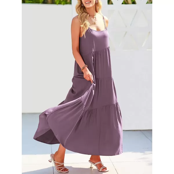 imageANRABESS Womens Summer Casual Loose Sleeveless Spaghetti Strap Asymmetric Tiered Beach Maxi Long DressDark Purple
