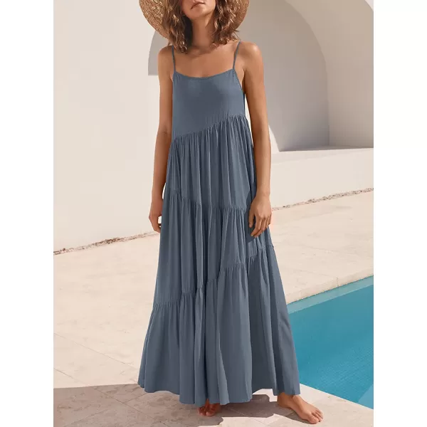 imageANRABESS Womens Summer Casual Loose Sleeveless Spaghetti Strap Asymmetric Tiered Beach Maxi Long DressGray Blue