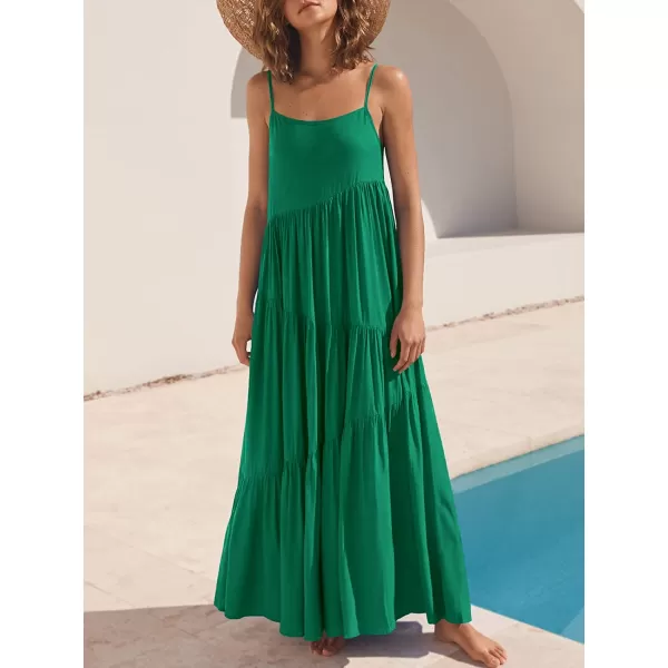 imageANRABESS Womens Summer Casual Loose Sleeveless Spaghetti Strap Asymmetric Tiered Beach Maxi Long DressGreen