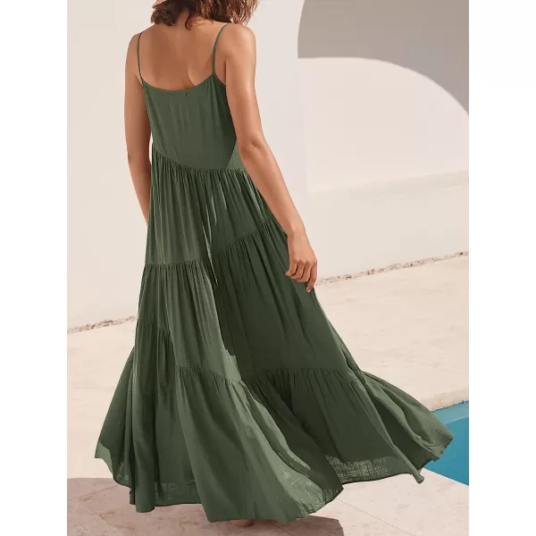 imageANRABESS Womens Summer Casual Loose Sleeveless Spaghetti Strap Asymmetric Tiered Beach Maxi Long DressOlive