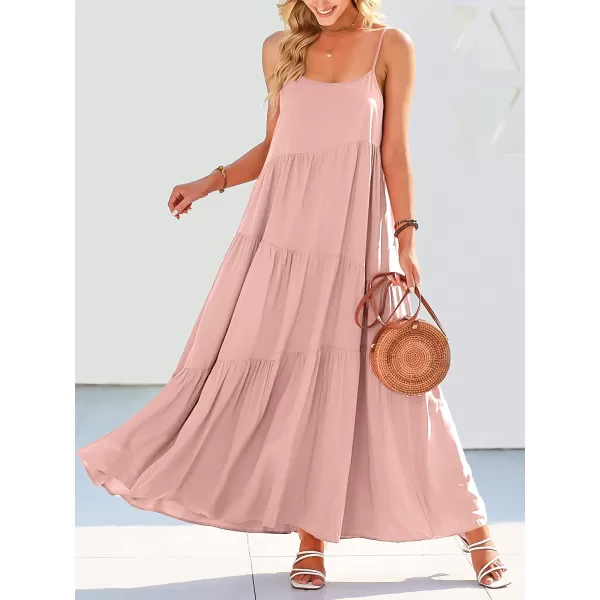 imageANRABESS Womens Summer Casual Loose Sleeveless Spaghetti Strap Asymmetric Tiered Beach Maxi Long DressPink