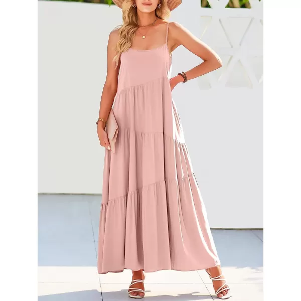imageANRABESS Womens Summer Casual Loose Sleeveless Spaghetti Strap Asymmetric Tiered Beach Maxi Long DressPink