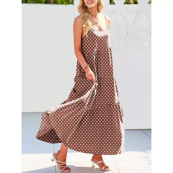 imageANRABESS Womens Summer Casual Loose Sleeveless Spaghetti Strap Asymmetric Tiered Beach Maxi Long DressPrint Brown