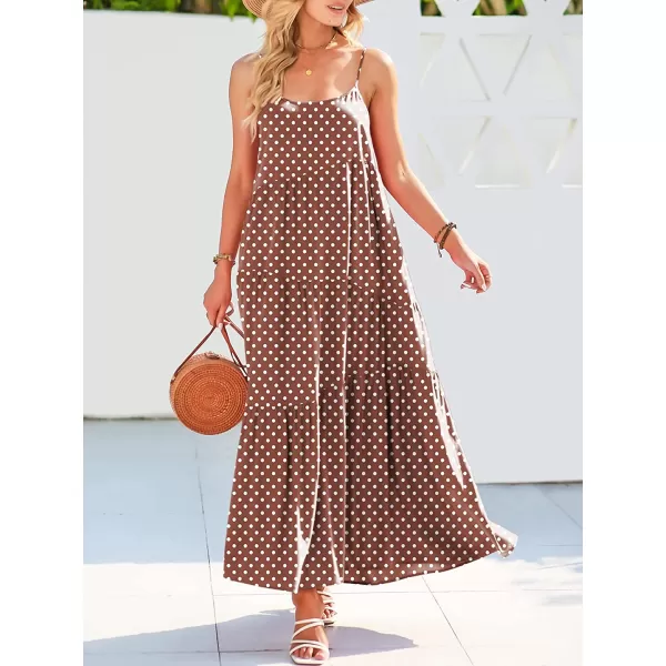 imageANRABESS Womens Summer Casual Loose Sleeveless Spaghetti Strap Asymmetric Tiered Beach Maxi Long DressPrint Brown