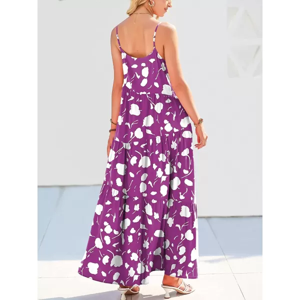 imageANRABESS Womens Summer Casual Loose Sleeveless Spaghetti Strap Asymmetric Tiered Beach Maxi Long DressPrint Purple