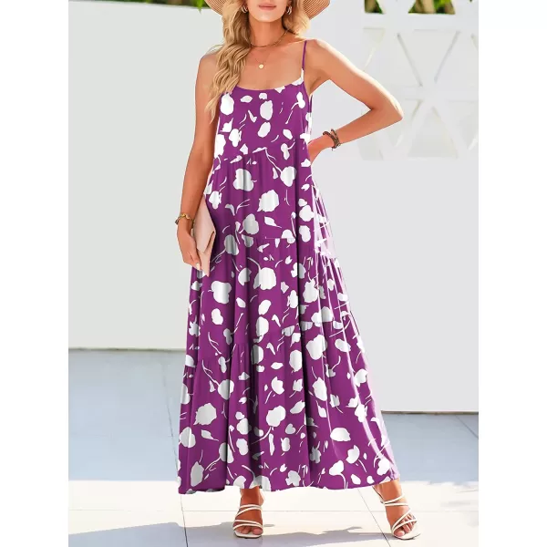 imageANRABESS Womens Summer Casual Loose Sleeveless Spaghetti Strap Asymmetric Tiered Beach Maxi Long DressPrint Purple