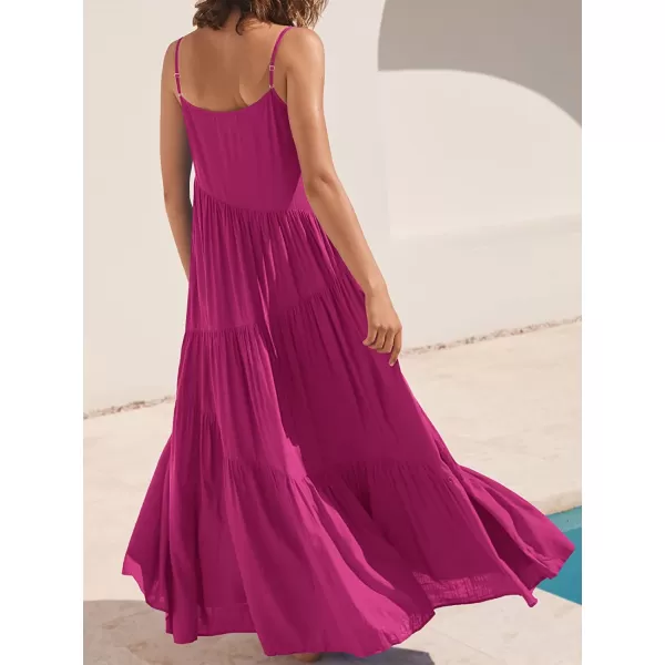 imageANRABESS Womens Summer Casual Loose Sleeveless Spaghetti Strap Asymmetric Tiered Beach Maxi Long DressRose