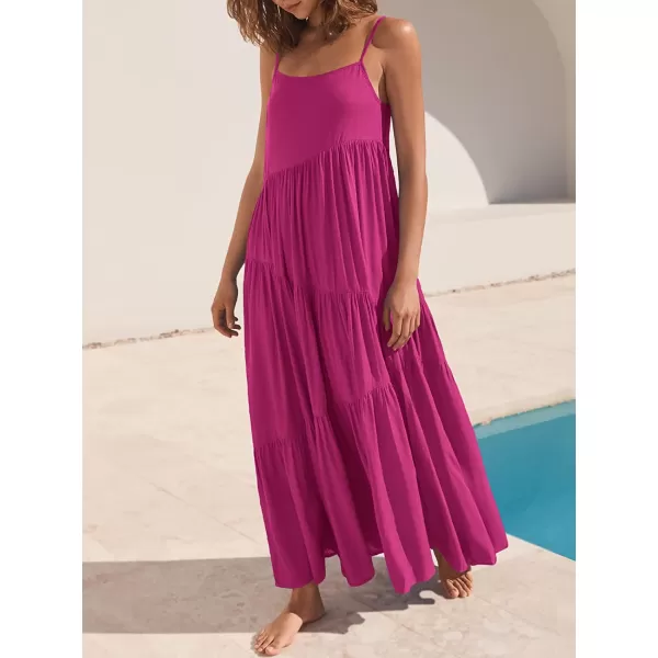 imageANRABESS Womens Summer Casual Loose Sleeveless Spaghetti Strap Asymmetric Tiered Beach Maxi Long DressRose