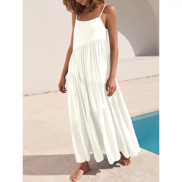 imageANRABESS Womens Summer Casual Loose Sleeveless Spaghetti Strap Asymmetric Tiered Beach Maxi Long DressWhite
