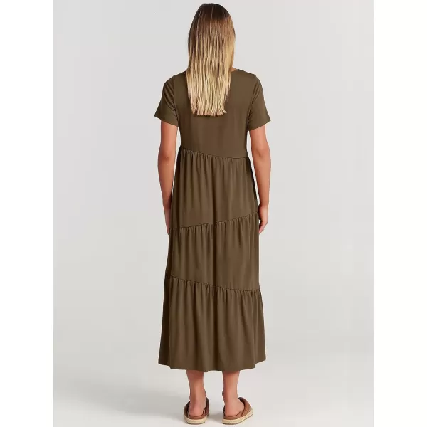 imageANRABESS Womens Summer Casual Short Sleeve Crewneck Swing Maxi Dress Flowy Asymmetric Tiered Beach Dress with PocketsOffice