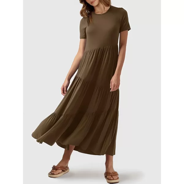 imageANRABESS Womens Summer Casual Short Sleeve Crewneck Swing Maxi Dress Flowy Asymmetric Tiered Beach Dress with PocketsOffice