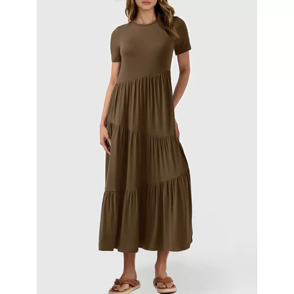 imageANRABESS Womens Summer Casual Short Sleeve Crewneck Swing Maxi Dress Flowy Asymmetric Tiered Beach Dress with PocketsOffice