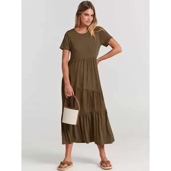 imageANRABESS Womens Summer Casual Short Sleeve Crewneck Swing Maxi Dress Flowy Asymmetric Tiered Beach Dress with PocketsOffice