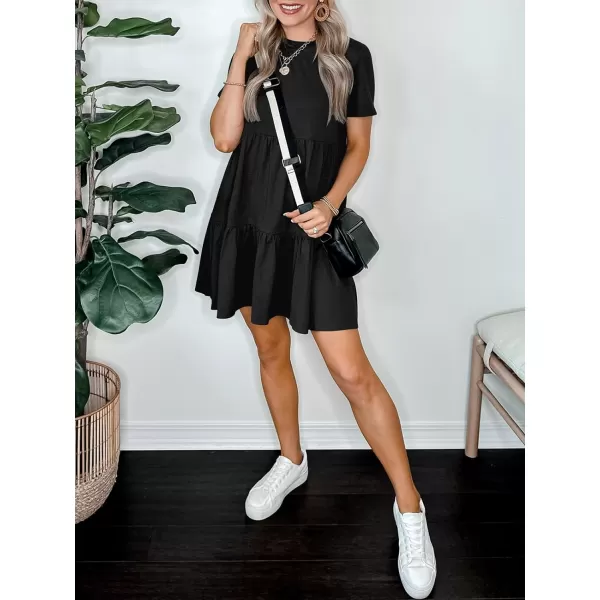 imageANRABESS Womens Summer Casual Short Sleeve Crewneck T Shirt Dress Beach Mini Dresses with PocketsBlack