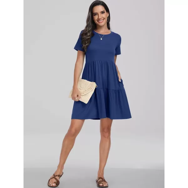 imageANRABESS Womens Summer Casual Short Sleeve Crewneck T Shirt Dress Beach Mini Dresses with PocketsBlue