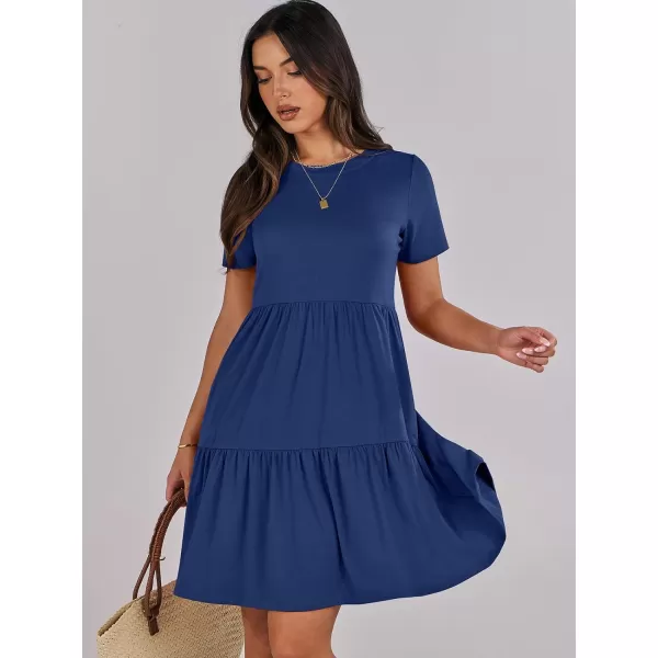 imageANRABESS Womens Summer Casual Short Sleeve Crewneck T Shirt Dress Beach Mini Dresses with PocketsBlue