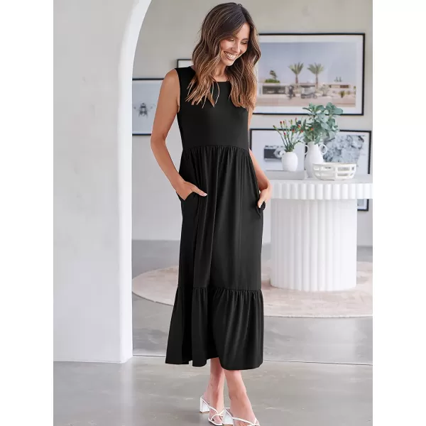 imageANRABESS Womens Summer Casual Sleeveless Crewneck Swing Sundress Fit amp Flare Flowy Tiered Maxi Dress with PocketsBlack