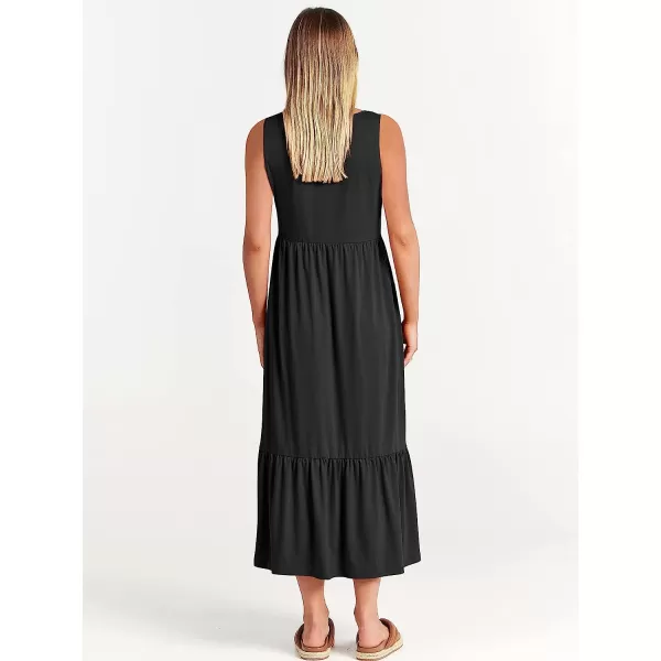 imageANRABESS Womens Summer Casual Sleeveless Crewneck Swing Sundress Fit amp Flare Flowy Tiered Maxi Dress with PocketsBlack