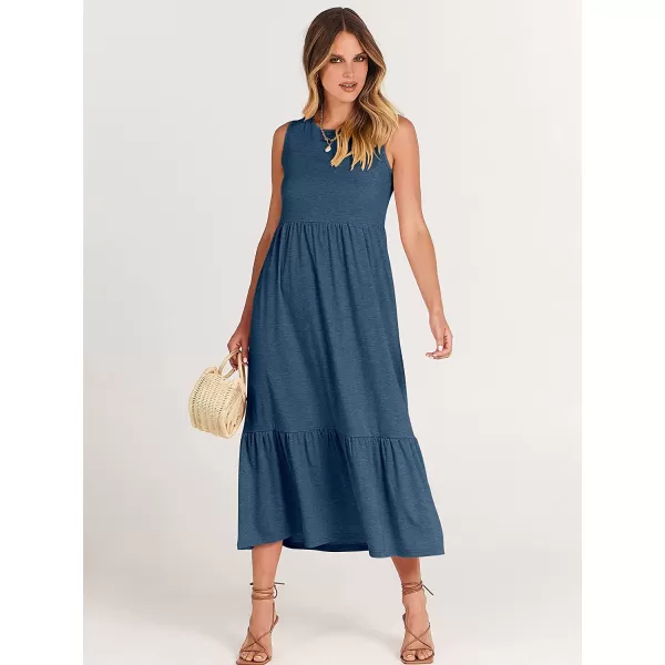 imageANRABESS Womens Summer Casual Sleeveless Crewneck Swing Sundress Fit amp Flare Flowy Tiered Maxi Dress with PocketsBlue
