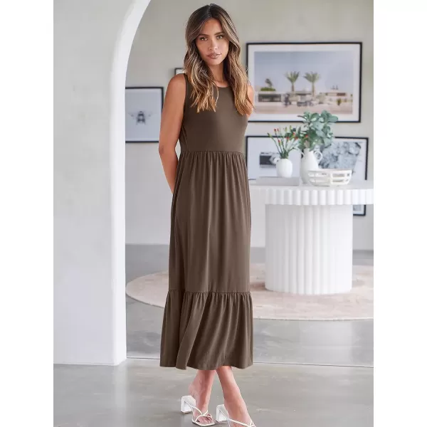 imageANRABESS Womens Summer Casual Sleeveless Crewneck Swing Sundress Fit amp Flare Flowy Tiered Maxi Dress with PocketsCoffee
