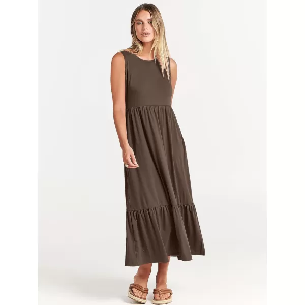imageANRABESS Womens Summer Casual Sleeveless Crewneck Swing Sundress Fit amp Flare Flowy Tiered Maxi Dress with PocketsCoffee