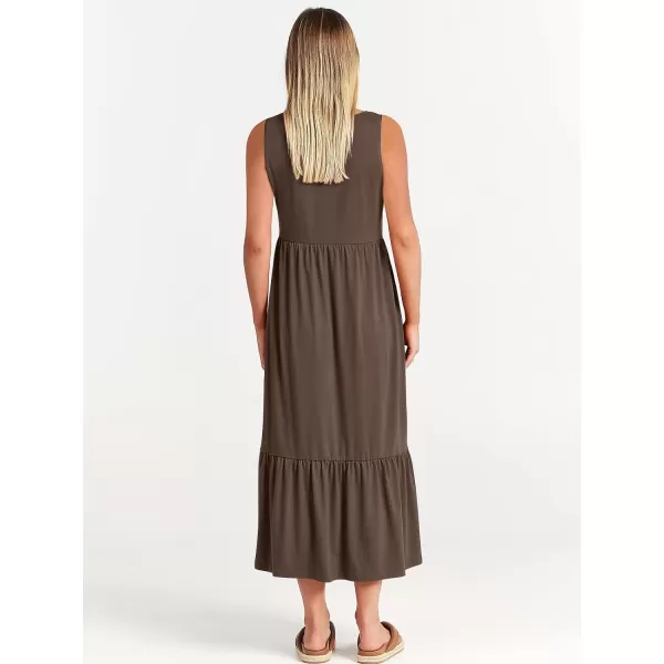 imageANRABESS Womens Summer Casual Sleeveless Crewneck Swing Sundress Fit amp Flare Flowy Tiered Maxi Dress with PocketsCoffee
