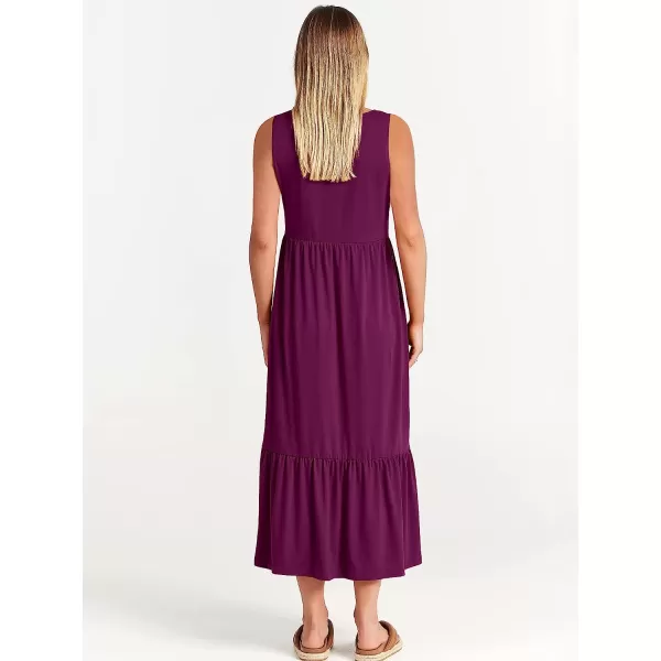 imageANRABESS Womens Summer Casual Sleeveless Crewneck Swing Sundress Fit amp Flare Flowy Tiered Maxi Dress with PocketsDark Purple