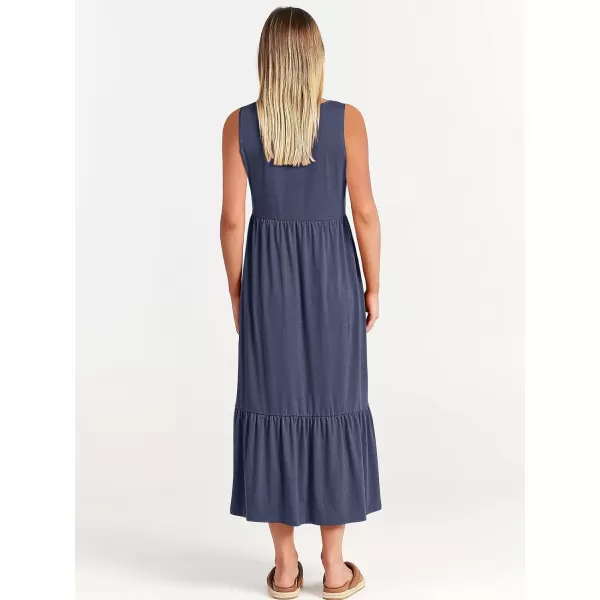 imageANRABESS Womens Summer Casual Sleeveless Crewneck Swing Sundress Fit amp Flare Flowy Tiered Maxi Dress with PocketsDeep Blue