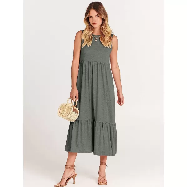 imageANRABESS Womens Summer Casual Sleeveless Crewneck Swing Sundress Fit amp Flare Flowy Tiered Maxi Dress with PocketsGray
