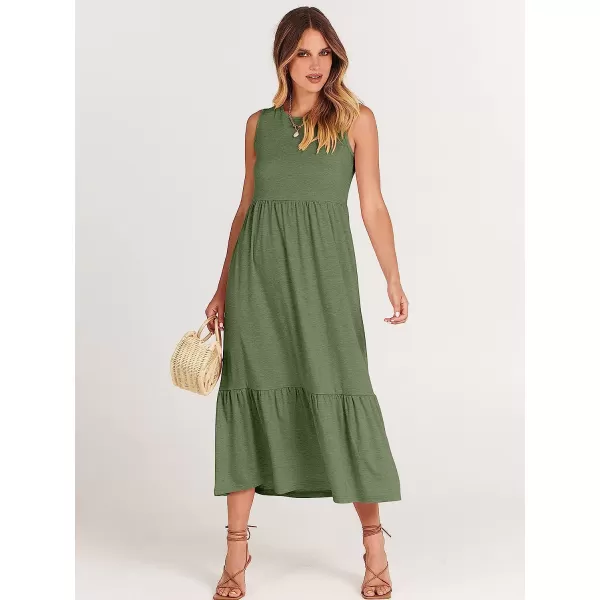 imageANRABESS Womens Summer Casual Sleeveless Crewneck Swing Sundress Fit amp Flare Flowy Tiered Maxi Dress with PocketsGreen
