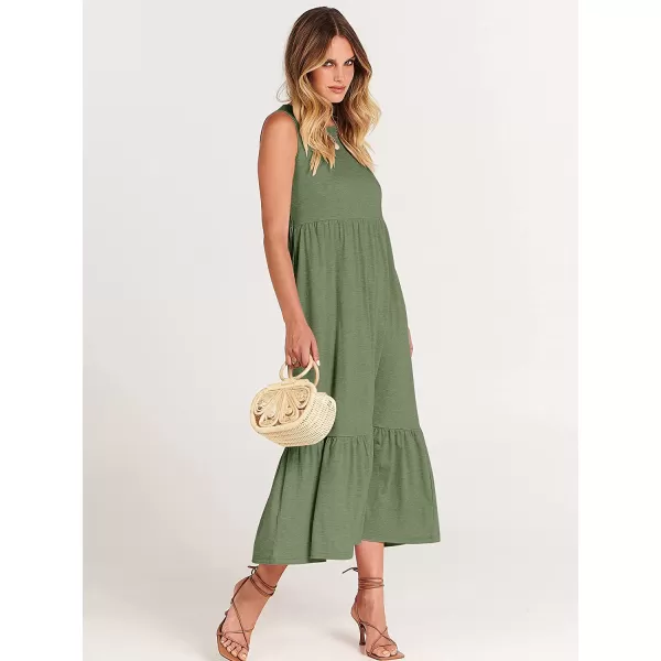 imageANRABESS Womens Summer Casual Sleeveless Crewneck Swing Sundress Fit amp Flare Flowy Tiered Maxi Dress with PocketsGreen
