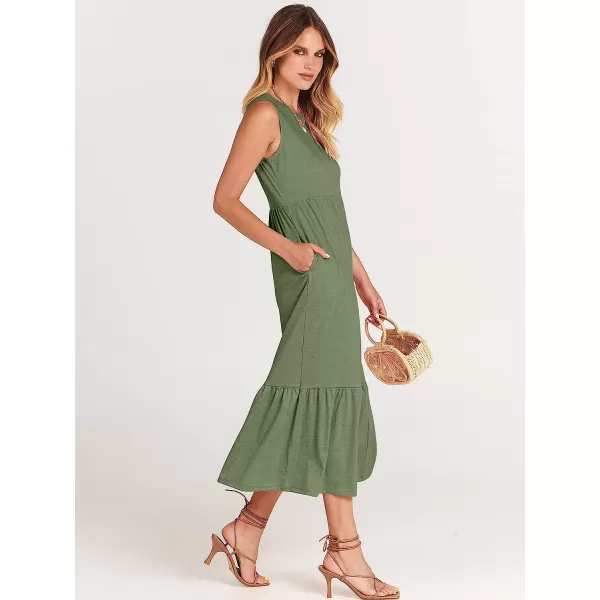 imageANRABESS Womens Summer Casual Sleeveless Crewneck Swing Sundress Fit amp Flare Flowy Tiered Maxi Dress with PocketsGreen